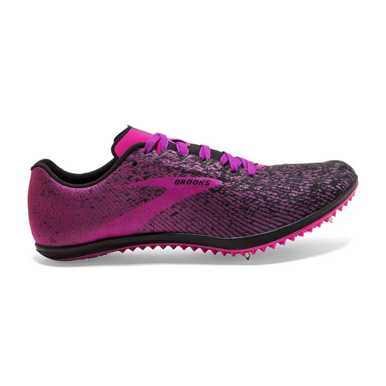 Brooks Mach 19 Track & Cross Country Shoes - Women's - Black/Hollyhock/Purple/Pink (63079-EVUN)